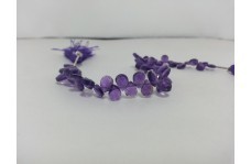 Natural African Amethyst Faceted Pear Briolette Beads Strand