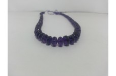5.5-7.5mm African Amethyst Faceted Rondelle Beads Strand