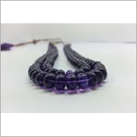 Natural African Amethyst Smooth Rondelle Beads Necklace