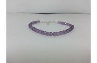 Natural Amethyst Faceted Round Beads Bracelet with Clasp 4-4.5mm