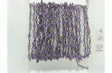 Natural Amethyst Micro Faceted Beads Rosary Chain