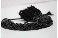 Natural Black Spinel Faceted Rondelle Beads 3-3.5mm