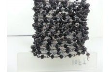 Natural Black Spinel Faceted Rondelle Beads Rosary Chain 3-4mm