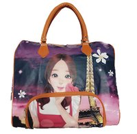 Purple And Blue Ladies Digital Printed Bag