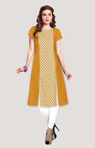 Regular Half Sleeve Crepe Ladies Kurti