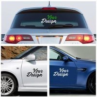Car Decals - Vinyl Material, Glossy Finish , Various Sizes In Black With Pressure Sensitive Adhesive