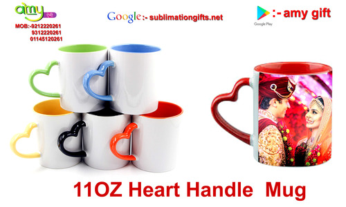Heart Handle Mug By AMY SUBLIMATION GIFTS