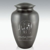 Wolf Head Classic Brass Cremation Urn Engravable