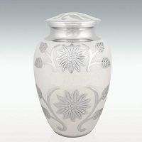 Large Pearl Blossom Brass Cremation Urn