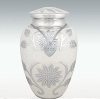 Large Pearl Blossom Brass Cremation Urn