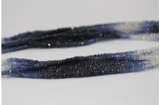 Natural Blue Sapphire Shaded Faceted Rondelle Beads Strand 2.5-3.5mm