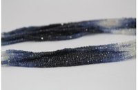 Stone Natural Blue Sapphire Shaded Faceted Rondelle Beads Strand 2.5-3.5Mm