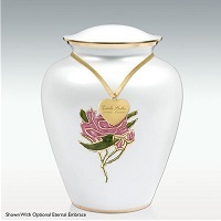 Large Pearl Rose Brass Cremation Urn
