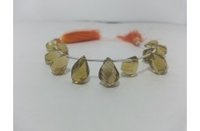 Natural Champagne Quartz Faceted Twisted Drops Beads Strand 10-13mm