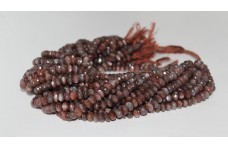 Natural Chocolate Coffee Moonstone Faceted Rondelle Beads Strand