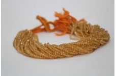 Orange Natural Citrine Faceted Round Beads Strand 3.5-4Mm