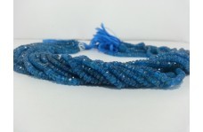 Natural Dark Neon Apatite Faceted Rondelle Beads 15