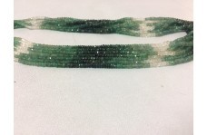 Green Natural Emerald Shaded Faceted Rondelle Beads Strand 2.5-4Mm