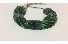 Natural Emerald Shaded Faceted Rondelle Beads Strand 3-4mm