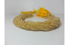 Natural Golden Rutile Micro Faceted Beads Strand 2mm