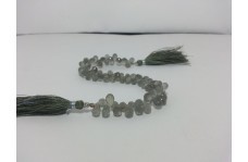 Natural Gray Moonstone Faceted Drops Beads Briolettes