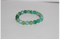 Natural Green Agate Faceted Round Beads Bracelettching Bracelet