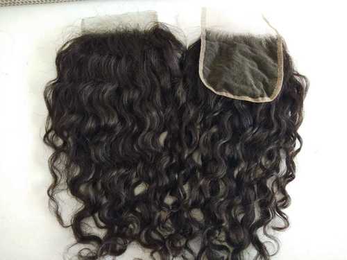 Virgin Human Hair 4x4 Swiss transparent curly  Lace Closure
