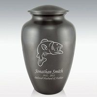 Largemouth Bass Classic Brass Cremation Urn Engravable