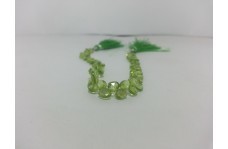 Natural Green Peridot Faceted Heart Briolette Beads Strand 6-7mm