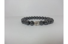 Natural Hematite Smooth Round Beads Bracelet 8mm