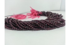 Natural Hyderabadi Garnet Faceted Round Beads Strand 4-4.5mm