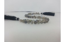 Natural Labradorite Faceted Onion Briolette Beads Strand 5-6mm