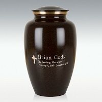 Large Earth Brown Earthtone Cremation Urn Engravable