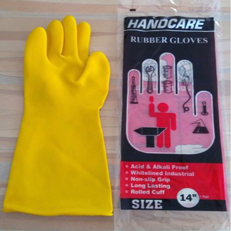 Yellow Industrial Rubber Gloves
