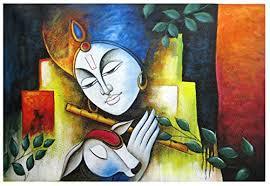 Radha Krishna Paintings Medium: Oil