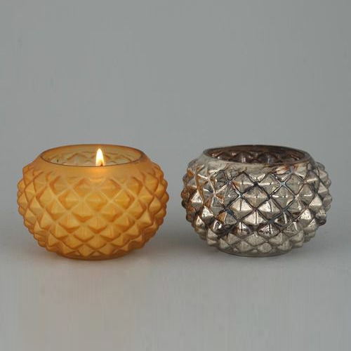Exquisite Look Glass Votive For Decoration - Color: Silver & Golden