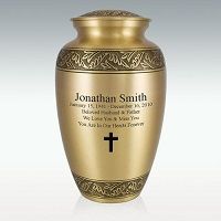 Warm Candlelight Brass Cremation Urn Engravable