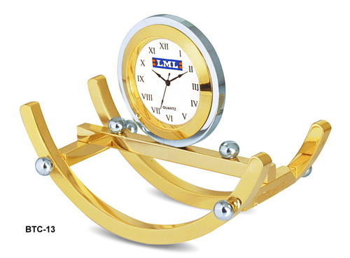 Table Clock - Metal, Gold Finish | Elegant Design for Home and Office Decor