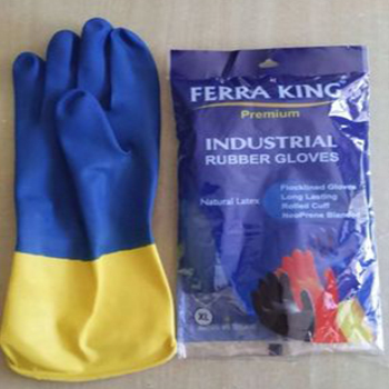 Yellow & Blue Ferra King Industrial Rubber Gloves