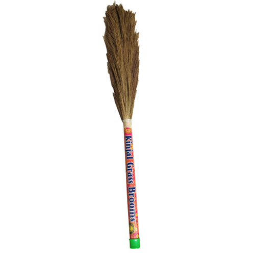 Premium Quality Kinjal Grass Broom - Natural Grass Material, Long Handle Design , Lightweight and Easy to Use for Effective Dust and Dirt Removal