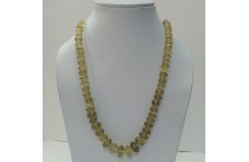 Natural Lemon Quartz Faceted Rondelle Beads Necklace