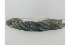 Natural Moss Aquamarine Multi Faceted Rondelle Beads 3.5-4mm