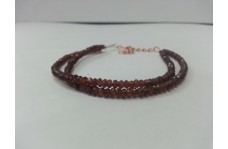 Natural Mozambique Garnet Faceted Rondelle Beads 2 Strands Bracelet