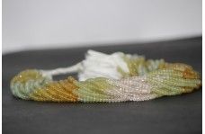 Natural Multi Beryl Smooth Rondelle Beads Strand 4.5-5mm