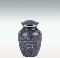 Small Brushed Blue Cremation Urn Engravable