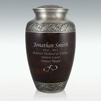 Large Laurel Leaf Brass Cremation Urn Engravable