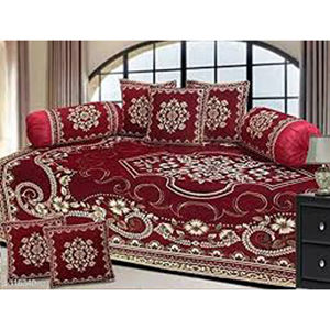 Chenille Diwan Printed Bed Sheet