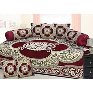 Chenille Printed Diwan Bed Sheet