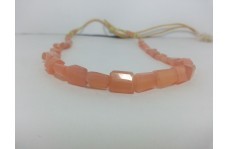 Peach Moonstone Faceted Nuggets Beads Necklace