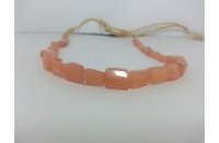 Peach Moonstone Faceted Nuggets Beads Necklace